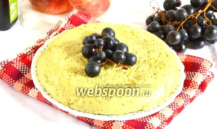 Творожная запеканка с зелёным чаем в микроволновке