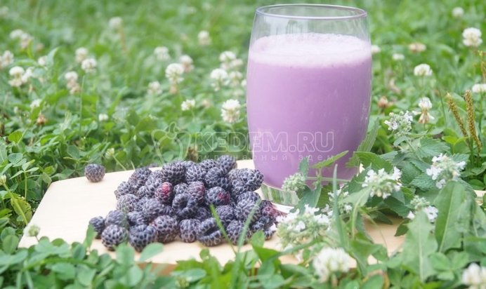 Молочно-ежевичный коктейль «Чудо»
