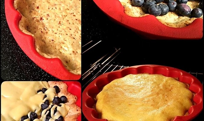 Сливочный торт с голубикой