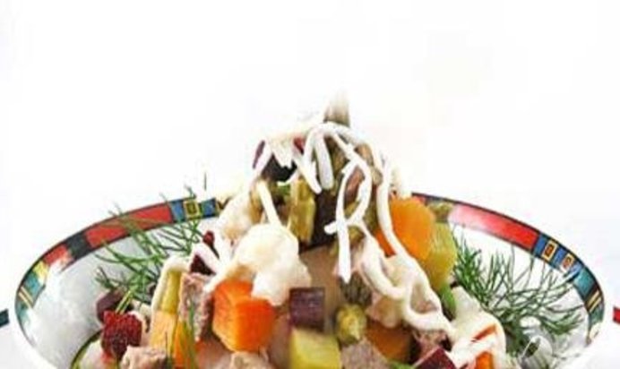 Винегрет с мясом