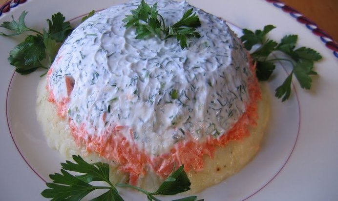 Слоеный картофельный салат