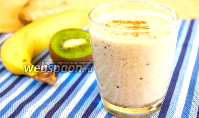 Молочный коктейль с фруктами и имбирём