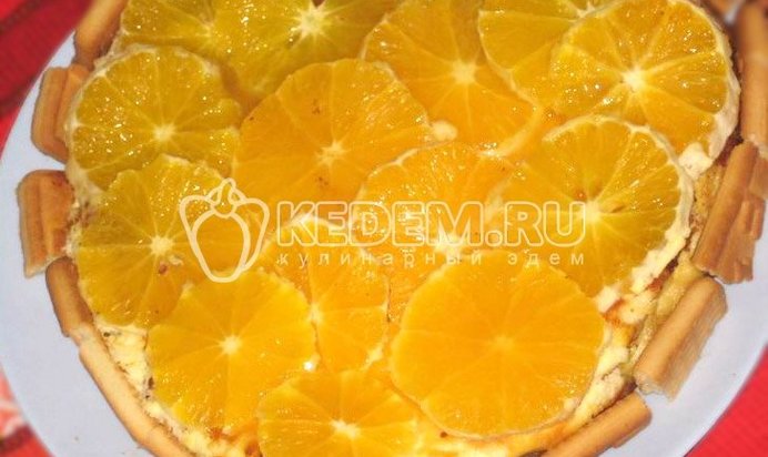 Творожный торт с апельсинами (апельсиновый чизкейк)