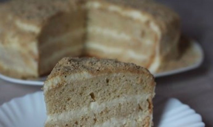 Торт на кефире в мультиварке