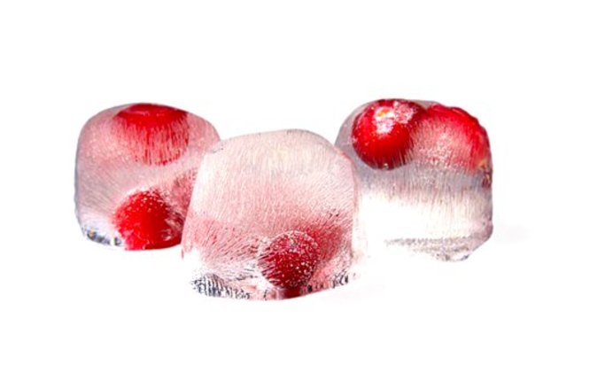 Клюквенный лед с черникой