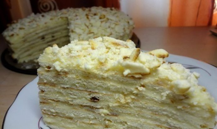 Творожный торт на сковороде