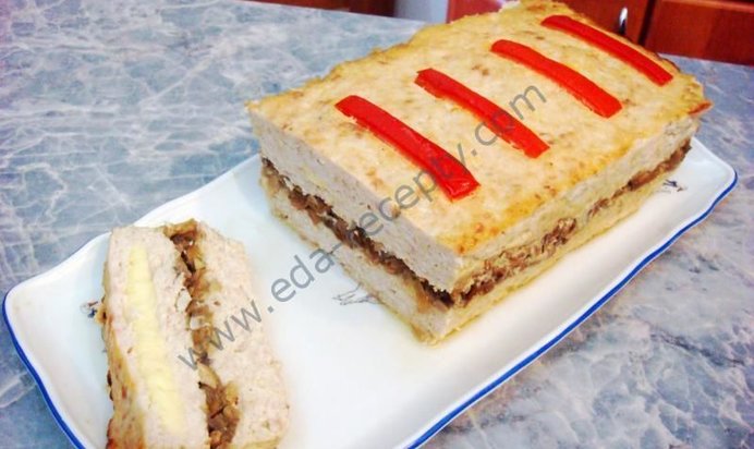 Куриный хлеб с сыром и грибами