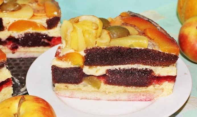 Торт с нежнейшим творожным кремом