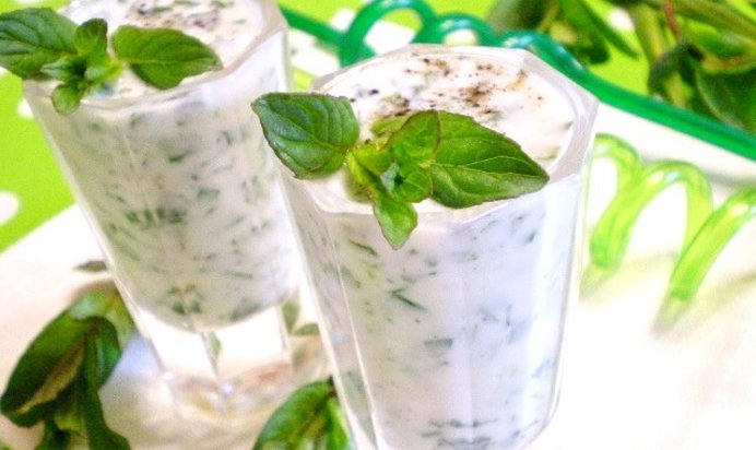 Кефир с зеленью