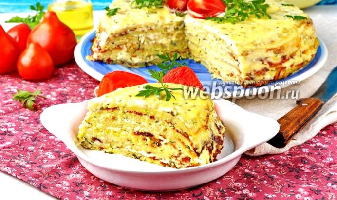 Кабачковый торт с плавленным сыром