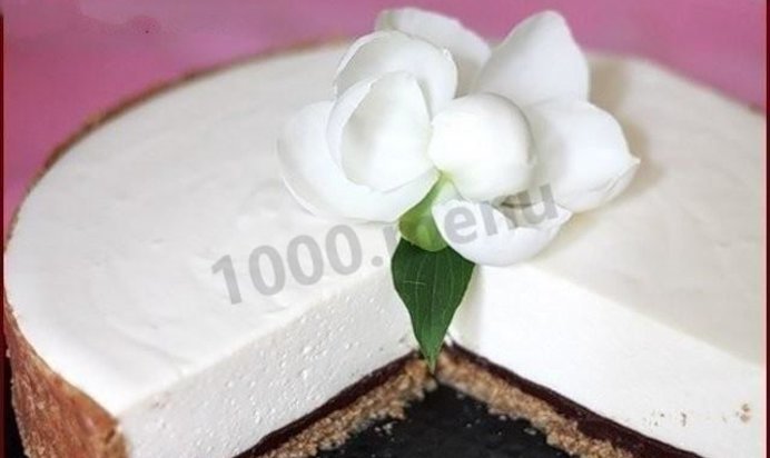 Воздушный творожный торт с шоколадом