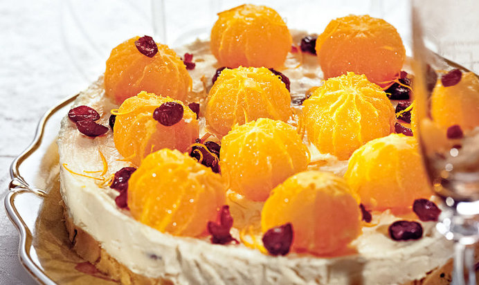 Творожный торт с мандаринами