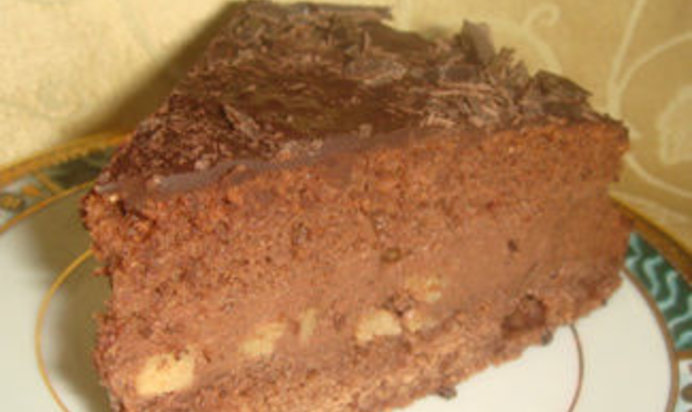 Гречишный торт с грушей и творожно-шоколадным кремом