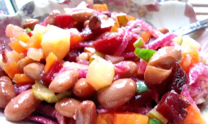 винегрет с редькой в микроволновке