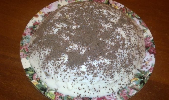 Легкий торт из бананов и печенья