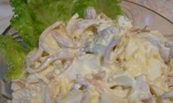 Салат кальмар яйцо сыр плавленый