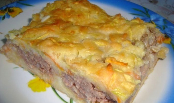 Кабачковый торт с фаршем