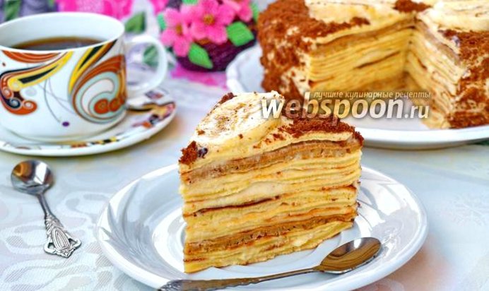 Блинный торт с бананом