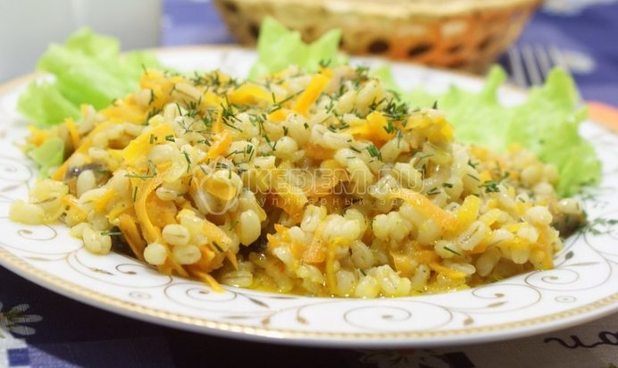 Перловка с грибами в мультиварке