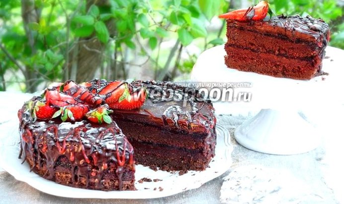 Торт-брауни с ягодным мармеладом «Пралине»