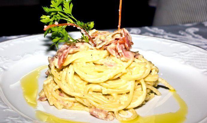 Быстрые спагетти карбонара