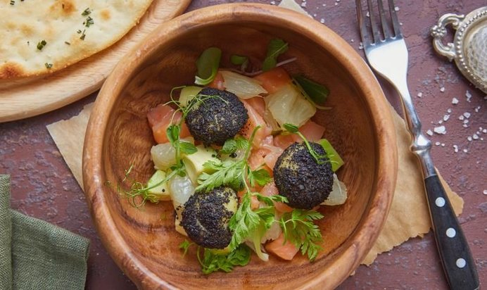 Тартар из лосося с помело