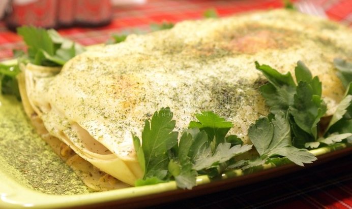 Лазанья с минтаем