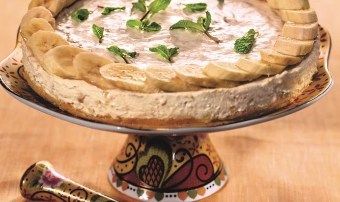 Творожный торт с замороженными бананами