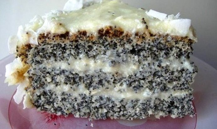 Маково-кокосовый торт