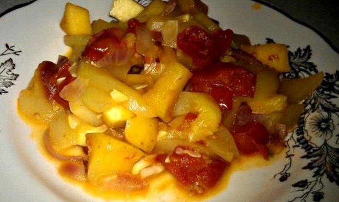 Гарнир из кабачков с яблоками