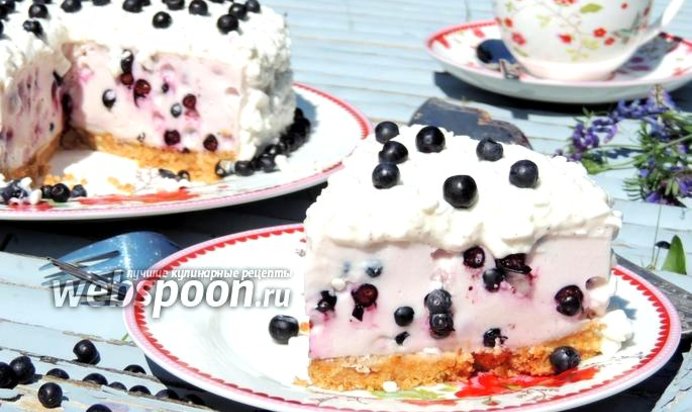 Черничный творожный торт
