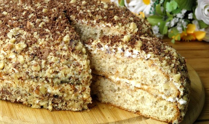 Бисквитный медовик без масла