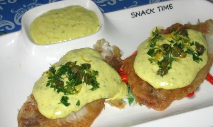 Треска под соусом тартар