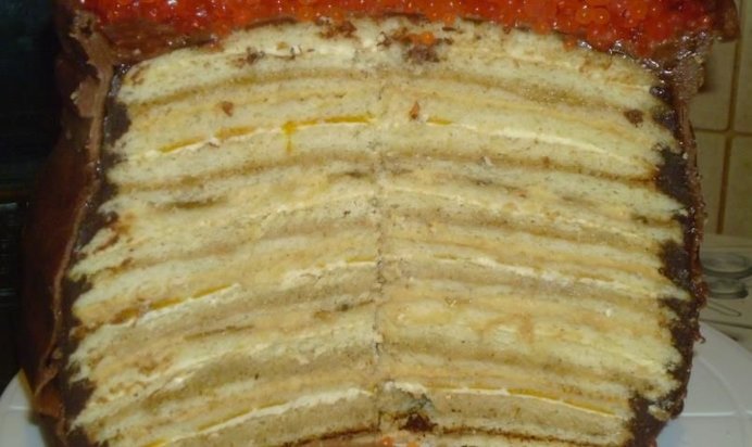 Торт Бочонок с икрой