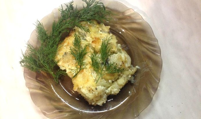 Картофельная запеканка с рыбой