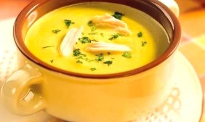 Овощной суп-пюре на курином бульоне