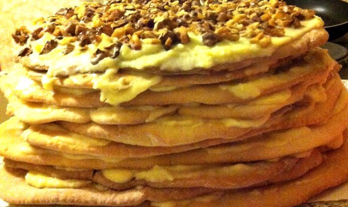 Медовый торт с грецкими орехами