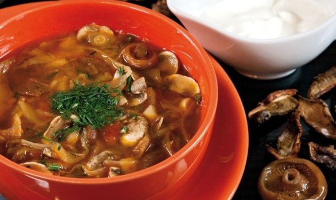 Солянка из квашеной капусты с грибами