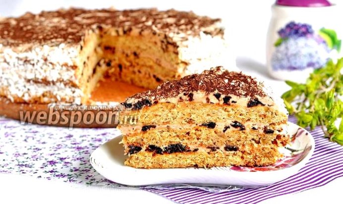 Песочный торт с черносливом