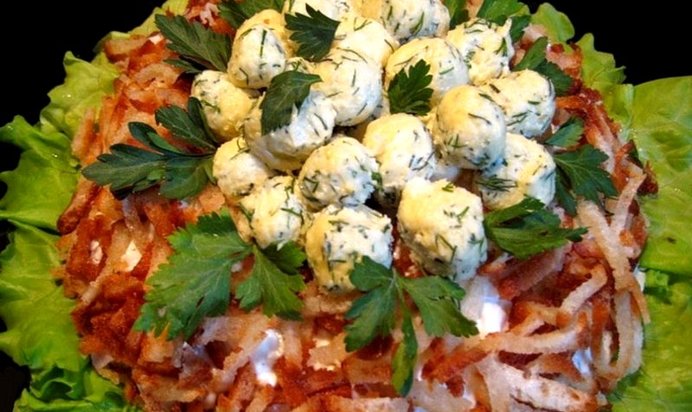 Салат Птичье гнездо