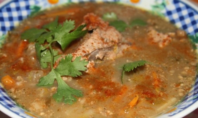 Суп Харчо с грецкими орехами