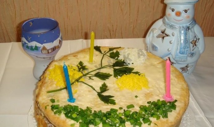 Торт наполеон закусочный