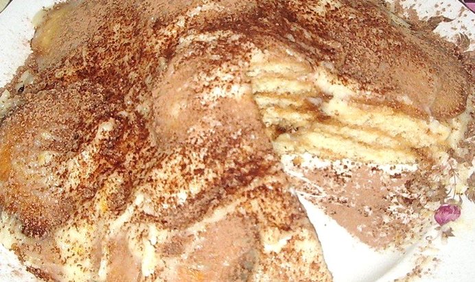 Бисквитный торт с заварным кремом