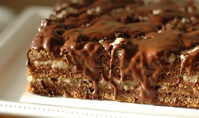 Шоколадный торт с немецкой шоколадной глазурью