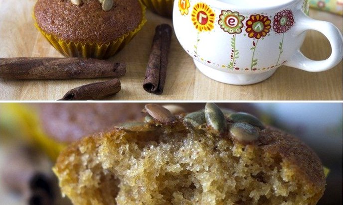 Постные тыквенные маффины