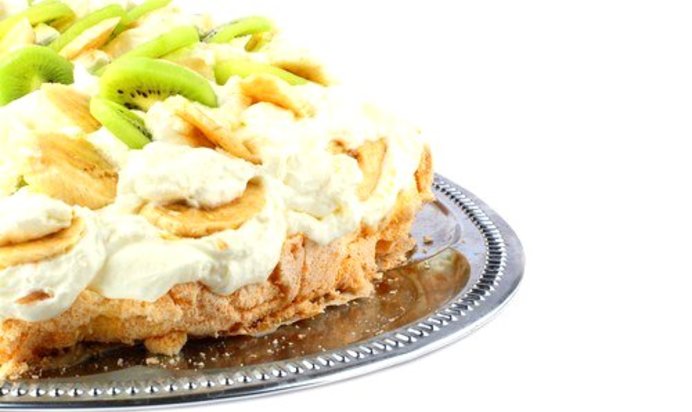 Торт безе с банановым кремом