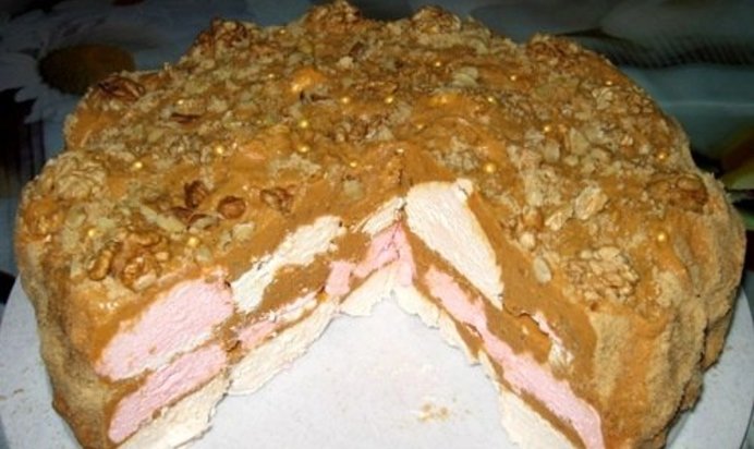 Торт без выпечки зефирный