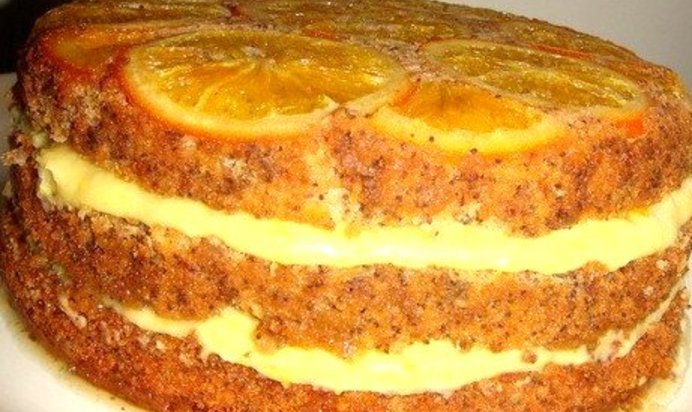 Апельсиновый торт с маком