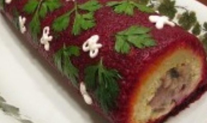 Салат-рулет Селедка под шубой