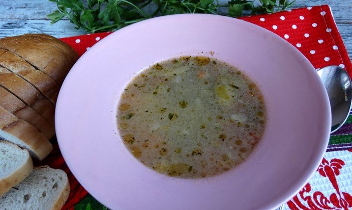 Сырный суп с овощной смесью